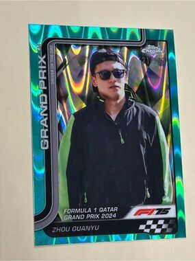 Topps Chrome Grand Prix Zhou Guanyu Holo Green Teal Racing Card